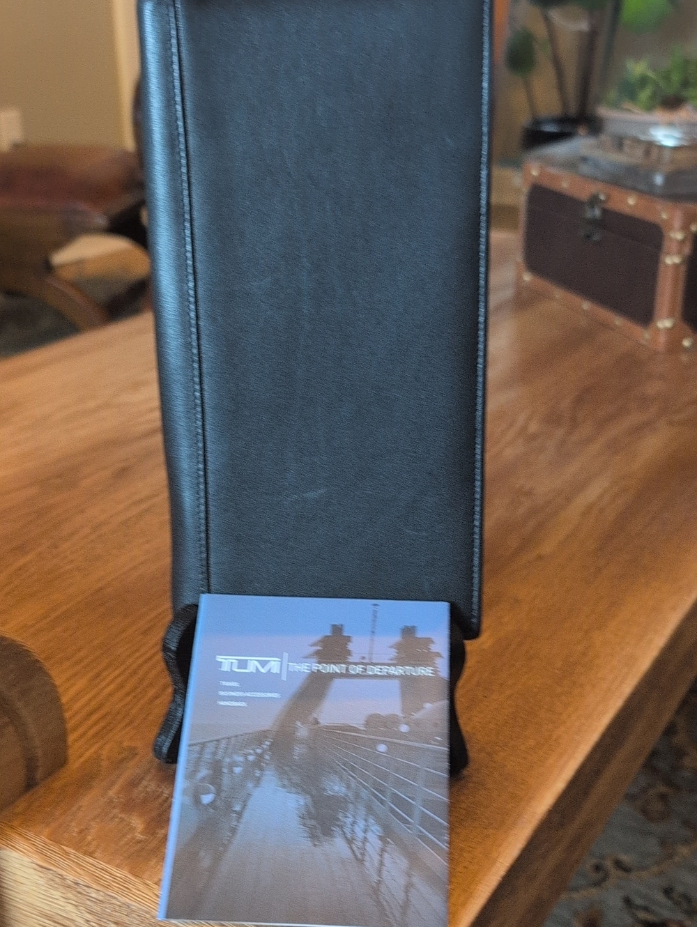 Tumi Black Leather Travel Bifold Wallet